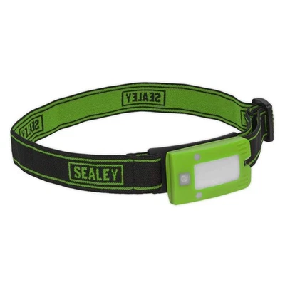 Sealey Rechargeable Head Torch 2W COB LED Auto-Sensor Green LED360HTG - Image 1 of 4