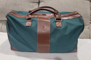 Vintage Polo Ralph Lauren grün braun große Reisetasche Canvas Weekender Reise - Bild 1 von 9