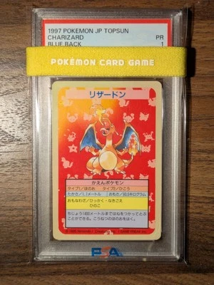 misprint psa 1 charizard topsun no number error blue back 1997 japanese pokemon - Image 1 of 4