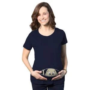 Camiseta Maternidad Bebé Mirando Divertida Embarazo Camiseta Para Madres Esperadas - Imagen 1 de 31