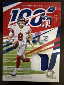 2019 Panini Chronicles Daniel Jones #68 Rookie NFL 100 Jersey Prime/25 NY Giants - Picture 1 of 3