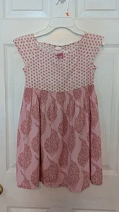 Gymboree Cotton Dress Cap Sleeve Pink White Dark Pink Floral 6 Euc Pretty! - Picture 1 of 2