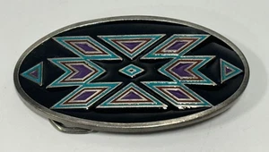 Vintage Gap 1993  Enamel Belt Buckle Southwest pattern Made in USA 4018 3 3/4" - Picture 1 of 6