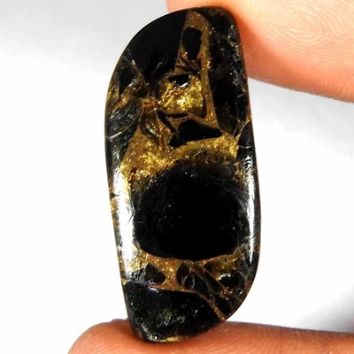 Piedra preciosa cabujón turquesa cobre negro americano 100 % natural 19,15 quilates Foto 1 de 3