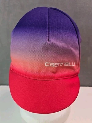 Castelli Cycling Hat one size stretch fit biking cap made in Italy red purple - Image 1 of 4