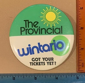 Vintage Wintario Province Ontario Lottery 3” Button Pin Back - Picture 1 of 2