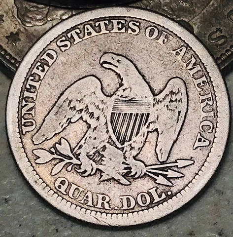 1861 Seated Liberty Quarter 25C CIVIL WAR DATE Ungraded Silver US Coin CC16709 Cover