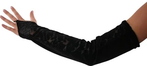 Gothic schwarz fingerloses Flair Brautjungfer Abschlussball Oper lange Handschuhe 1401 - Bild 1 von 1
