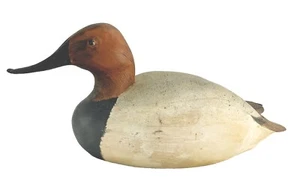 Vintage carved Canvasback Drake duck decoy by Russell V. Brown ca 1981 Virginia - Picture 1 of 10