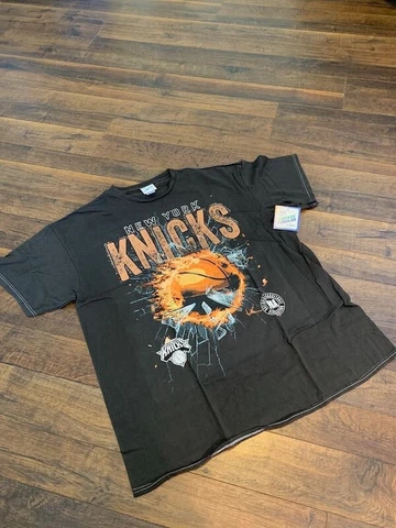 NBA NEW YORK KNICKS men's '47 brand Vintage Tubular t-shirt, black, XL, New Cover