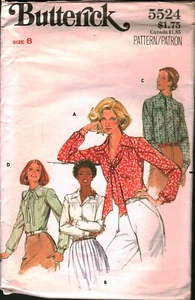 5524 Vintage Butterick SEWING Pattern Misses Blouse Top Button Front 8 OOP Sew - Picture 1 of 2