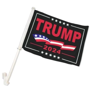 1pc Trump 2024 Black 12x15in Double-Sided Car Flag Political Car Window Display - Picture 1 of 4