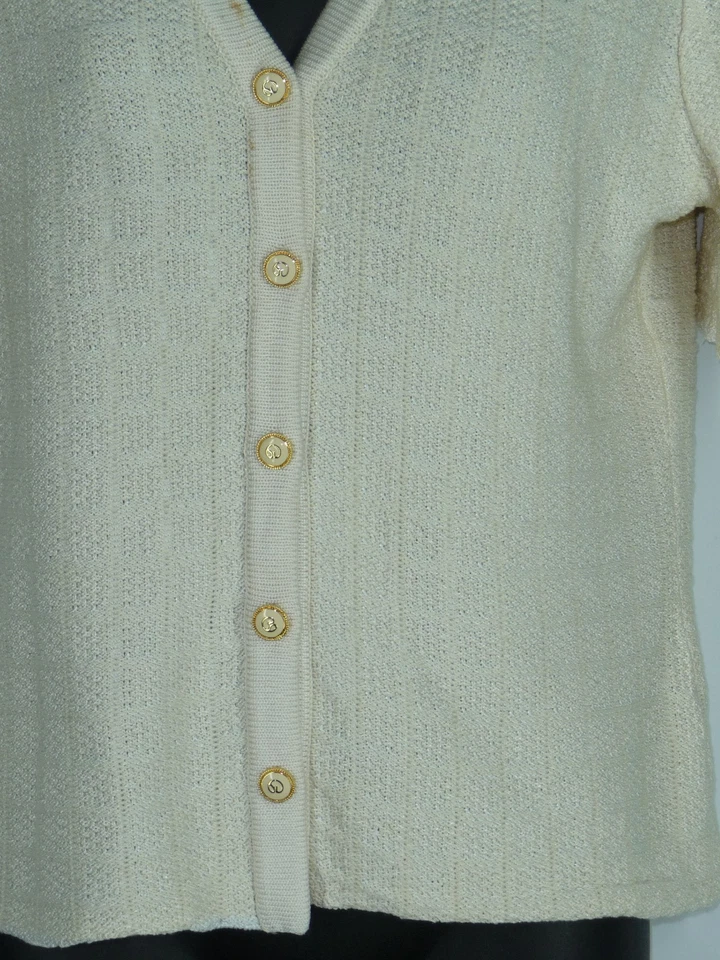 St. John Gold Tone Off White  5 Replacement Button  Diameter 16mm And Tag - Image 1 of 4