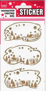 1 Pack. (1 Bog) Sticker Weihnachten selbstklebend Deko Glitzer  bsb #09-253 - Bild 1 von 2