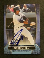2016 Choice, West Michigan Whitecaps - DEREK HILL - autographed