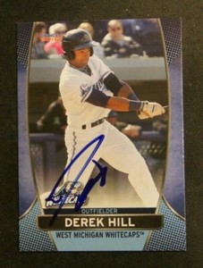 2016 Choice, West Michigan Whitecaps - DEREK HILL - autographed