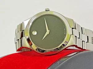 MOVADO MUSEUM ETA 955402 STEEL QUARTZ SWISS MADE MEN'S WATCH WORKING - Picture 1 of 12