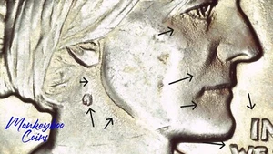 Dólar D Susan B. Anthony 1979 - Strike Through y fuerte abrasión - Error como nuevo - Imagen 1 de 12