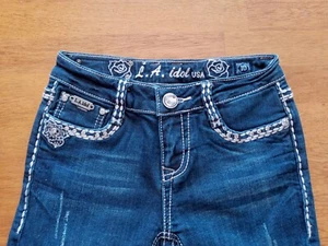 La Idol USA Girls Size 10 Jean Capri With Bling - Picture 1 of 5