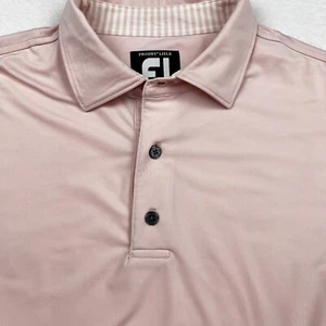 FOOTJOY FJ Polo Golf Shirt Men's Large Pink Performance Short Sleeve - Picture 1 of 11