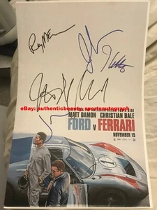 FORD VS FERRARI MANGOLD CHRISTIAN BALE MATT DAMON BERNTHAL SIGNED 12x18 REPRINT - Picture 1 of 1