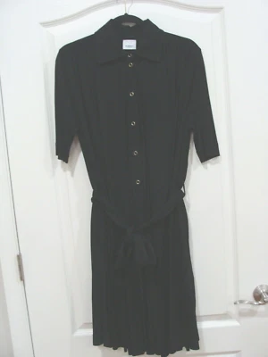 NEW BURBERRY LONDON ENGLAND WOMEN  BLACK DRESS SNAP ON BUTTONS   MADE IN ITALY - Image 1 of 4