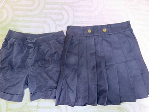 Lot of 2 Sz 12/12.5 Girls Navy School Uniform French Toast & IZOD Skort/Shorts - Picture 1 of 8
