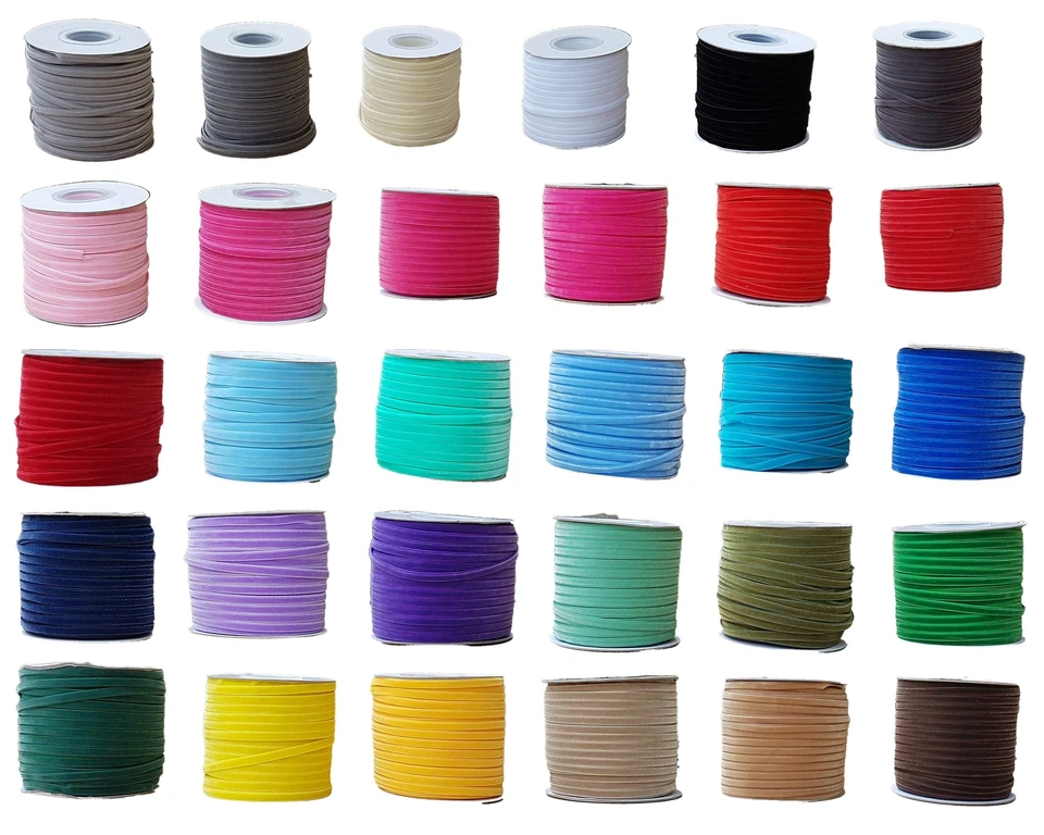Velvet Ribbon Deluxe Quality 7mm 32 Colours - Image 1 of 1