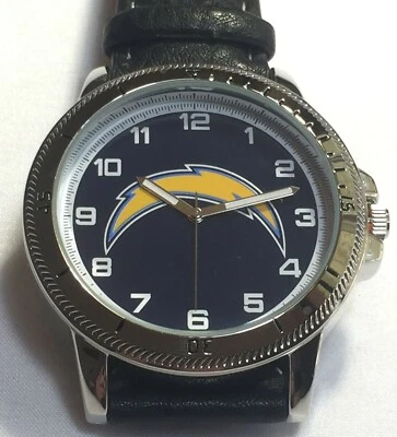 New Los Angeles Chargers Sparo Classic Men's Sports Watch Black Leather Band - Image 1 of 3