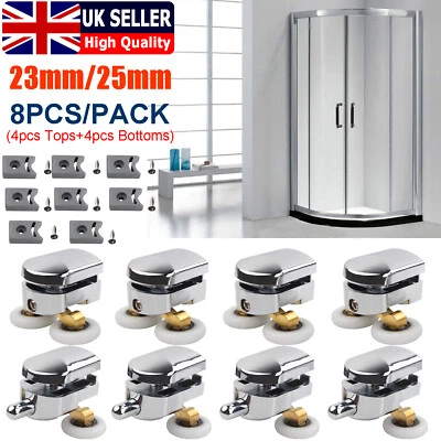 8x Twins Shower Screen Door Rollers Runners Wheels Top and Bottom Replacement UK