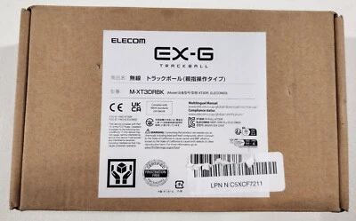 ELECOM M-XT3DRBK Wireless Trackball Mouse 6-Button with Smooth Tracking Functio - Image 1 of 3