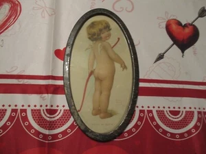 Bessie Pease Gutmann Print -"Excuse My Back" in Original Oval Frame - Picture 1 of 4