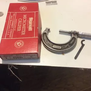 STARRETT 436rl 1"-2" .0001 OUTSIDE MICROMETER W/Case. Made in USA - Picture 1 of 4
