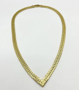 Vintage Gold Mesh Chain Statement Necklace - Picture 1 of 6