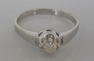 Brillantring*Ring mit Brillant Diamond Solitär 0,20 ct in aus 585 14kt Gold Gr6 - Bild 1 von 12