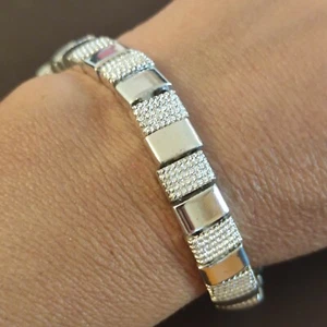 bracciale vintage americano argentato firma Napier anni 60 signed bracelet - Foto 1 di 7