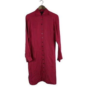 Abito camicia rosso donna Worth New York 4 seta bottoni linea lunga Old Hollywood - Foto 1 di 11