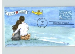 2017 LOVE First Day of Issue by Doris Gold with enclosure - Picture 1 of 1