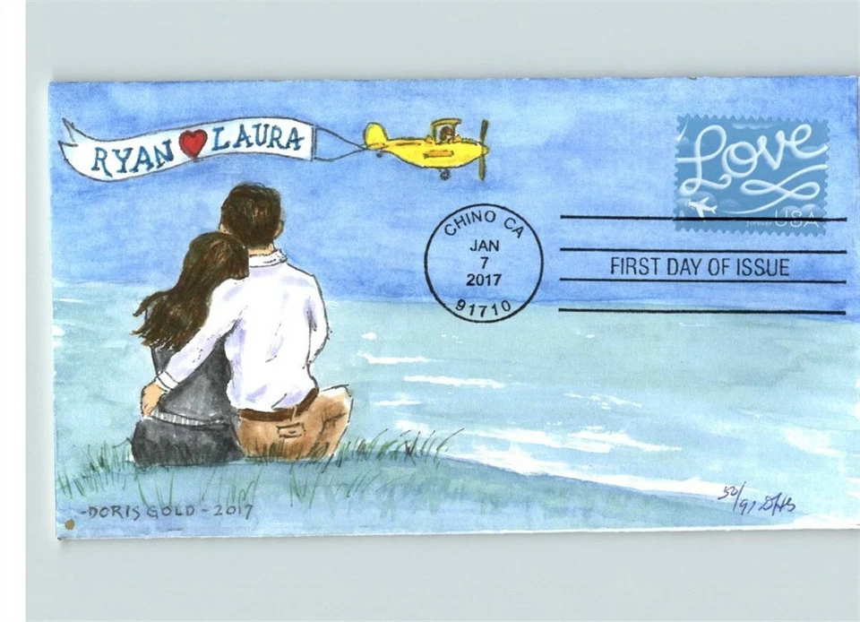 2017 LOVE First Day of Issue by Doris Gold with enclosure - Image 1 of 1