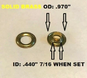 Grommets & Washers Lord & Hodge Inc.20 Sets 7/16" Solid Brass Plain Rim Size 3 - Bild 1 von 1
