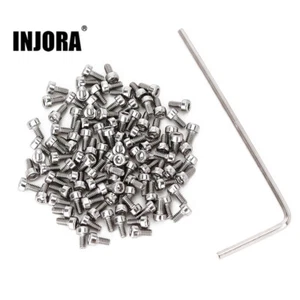 INJORA 100 piezas Tornillos hexagonales de metal M1.4 para ruedas axiales SCX24 1.0", M1.4 * 3 mm - Imagen 1 de 6