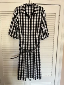 lafayette 148 New York Checked Dress Blk/wht XL - Picture 1 of 16
