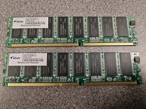 2 X Elixir 512MB (1gB) DDR 400MHZ CL3 PC3200U Desktop Memory PC - Picture 1 of 2