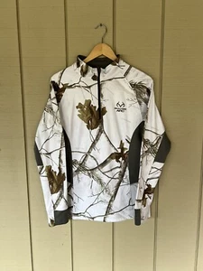 Realtree ACP Performance White Camo 1/4 Zip Pullover Sweater Womens Size Large - Picture 1 of 7