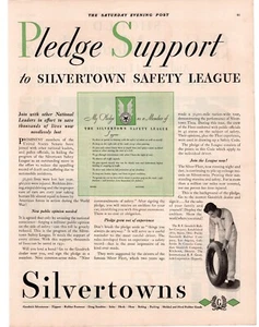 1931 Pledge Support to Silvertown Safety League Tires Single Page Print Ad - Picture 1 of 1