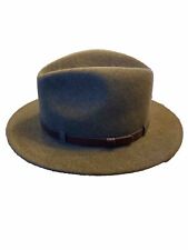 Roberto Collection Broner Raider Fedora Hat Size Small 100% Wool Brown ￼lite Fel
