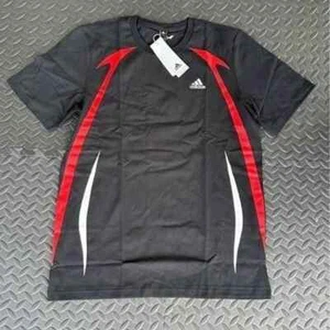 Neu Medium Adidas Herren Colorblock T-Shirt schwarz rot weiß - Bild 1 von 4
