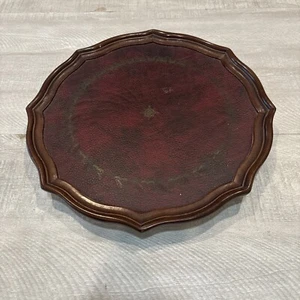 Vintage The Bombay Company Mahogany Wood Faux Leather Wine/Side Table PARTS - Picture 1 of 4