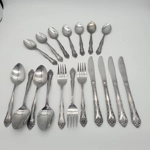 Rogers Dream Rose Stainless Steel Flatware, Korea 18 Pc Mixed Lot Vintage - Picture 1 of 6