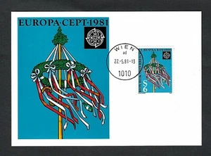 Austria 1981 FDC Postcard sc 1178 Stamp May Pole / Europa CEPT - Picture 1 of 2